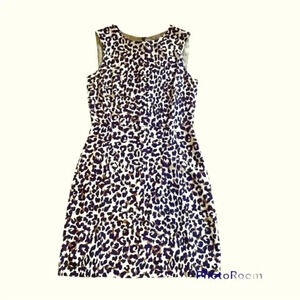 Steven Alan silk sleeveless dress Cheetah print Cream tan brown Size 0